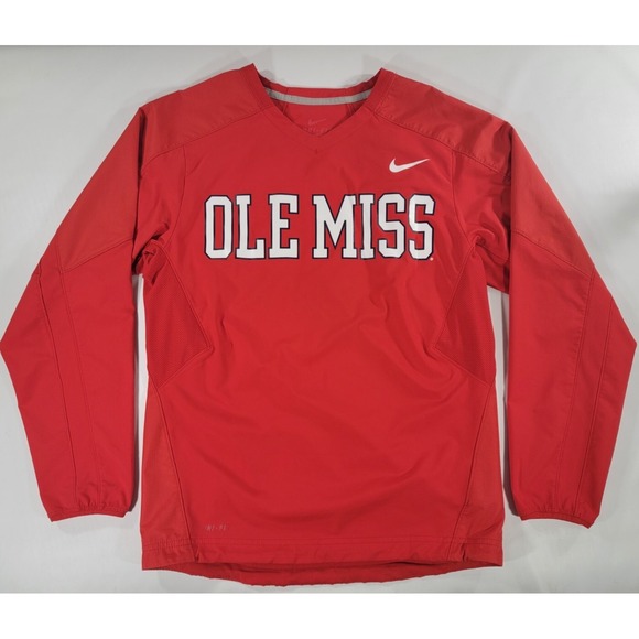 Nike Dri-Fit Ole Miss Rebels Embroidered Pullover Windbreaker Jacket Mens Sz S - Picture 1 of 8